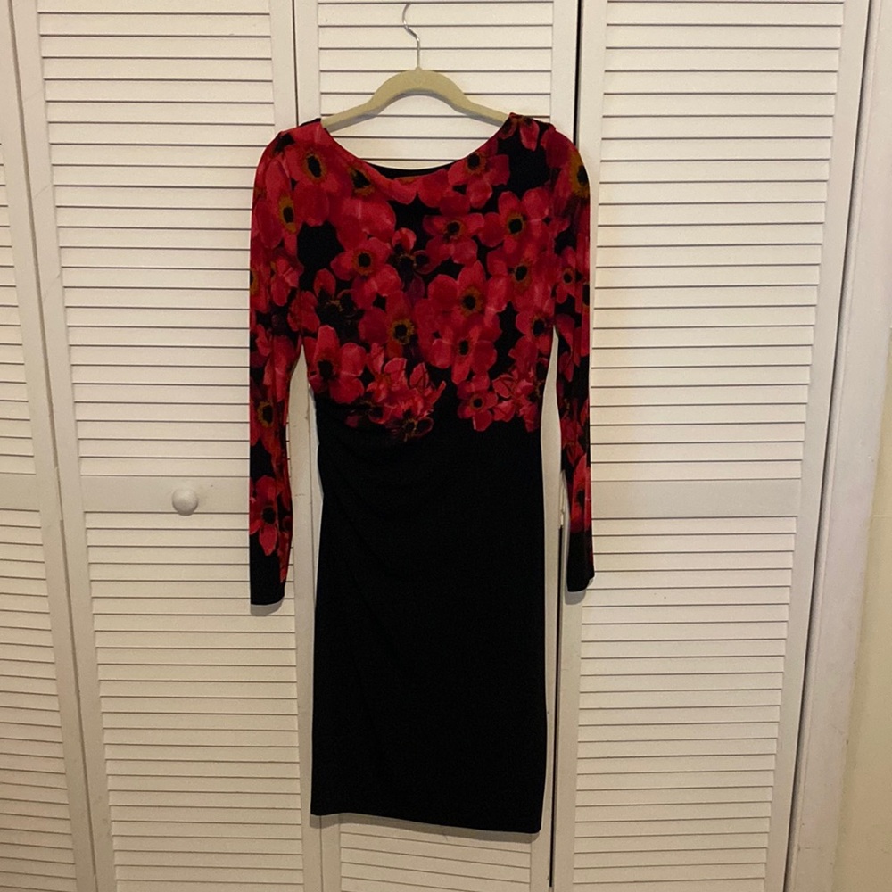 Super flattering long sleeved Ralph Lauren floral dress